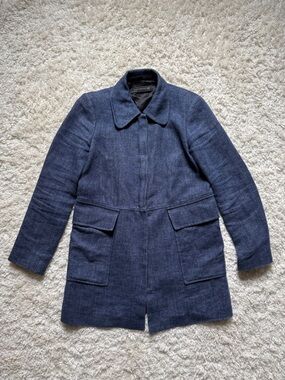 Zara Women’s Navy Blue Chore Style Jacket. Sz Sml. Fair Shape.